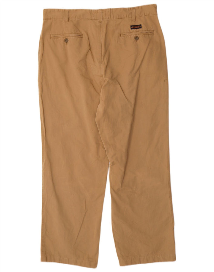 Calça chino masculina WOOLRICH reta W36 L28 algodão bege