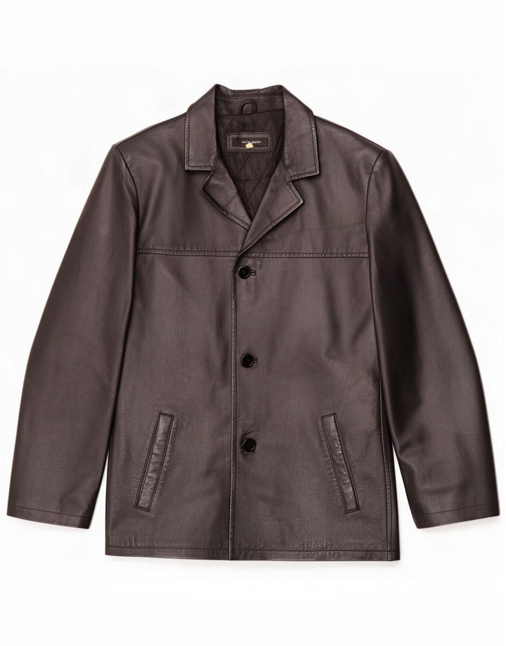 Jaqueta de couro masculina vintage IT 46 pequena preta