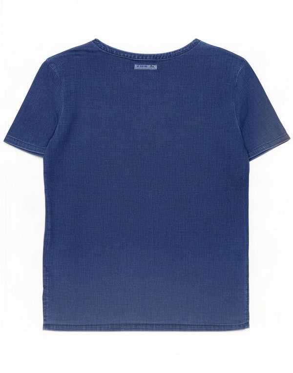 Camiseta masculina Zara Top pequeno azul marinho