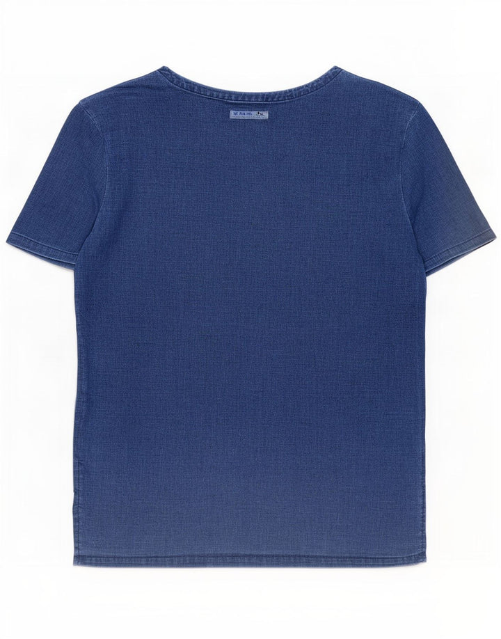 Camiseta masculina Zara Top pequeno azul marinho