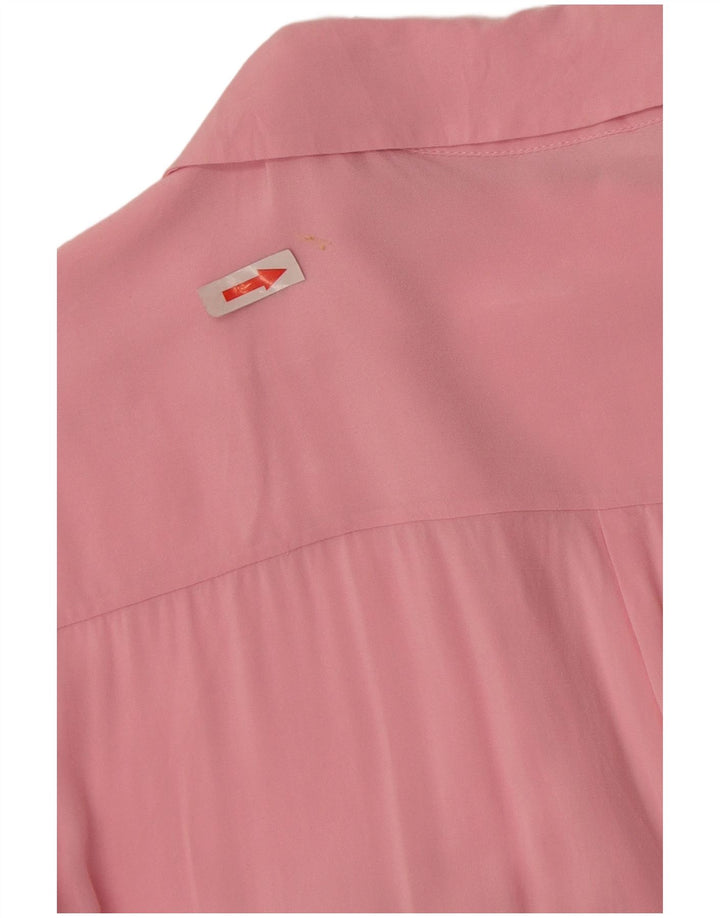 Zara Camisa Feminina UK 16 Grande Rosa