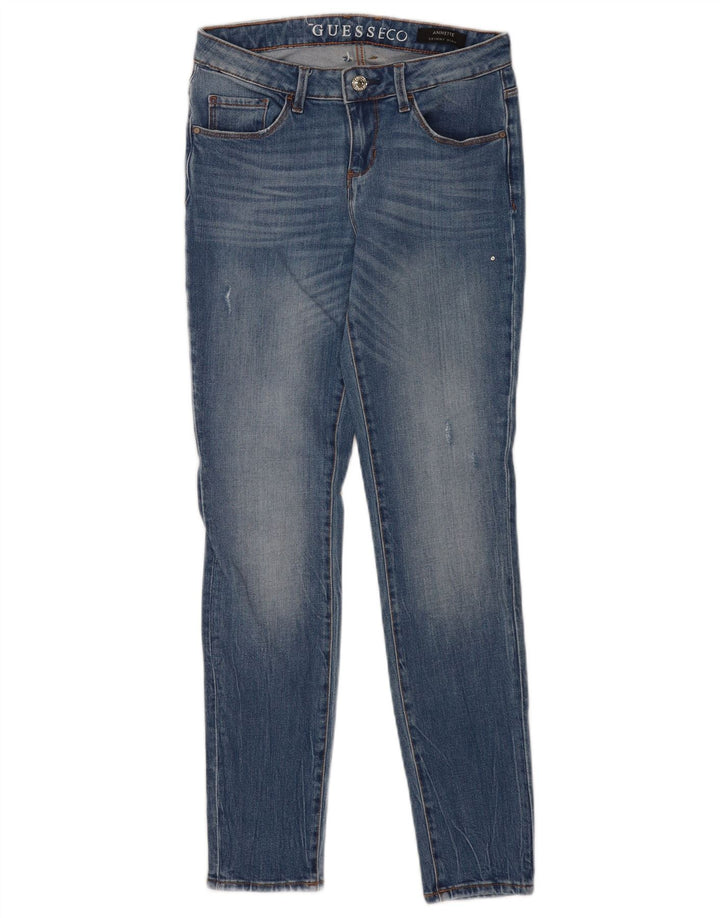 Guess Jeans skinny feminino desgastado W26 L29 azul