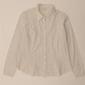 Camisa feminina Marks & Spencer UK 16 grande algodão listrado branco
