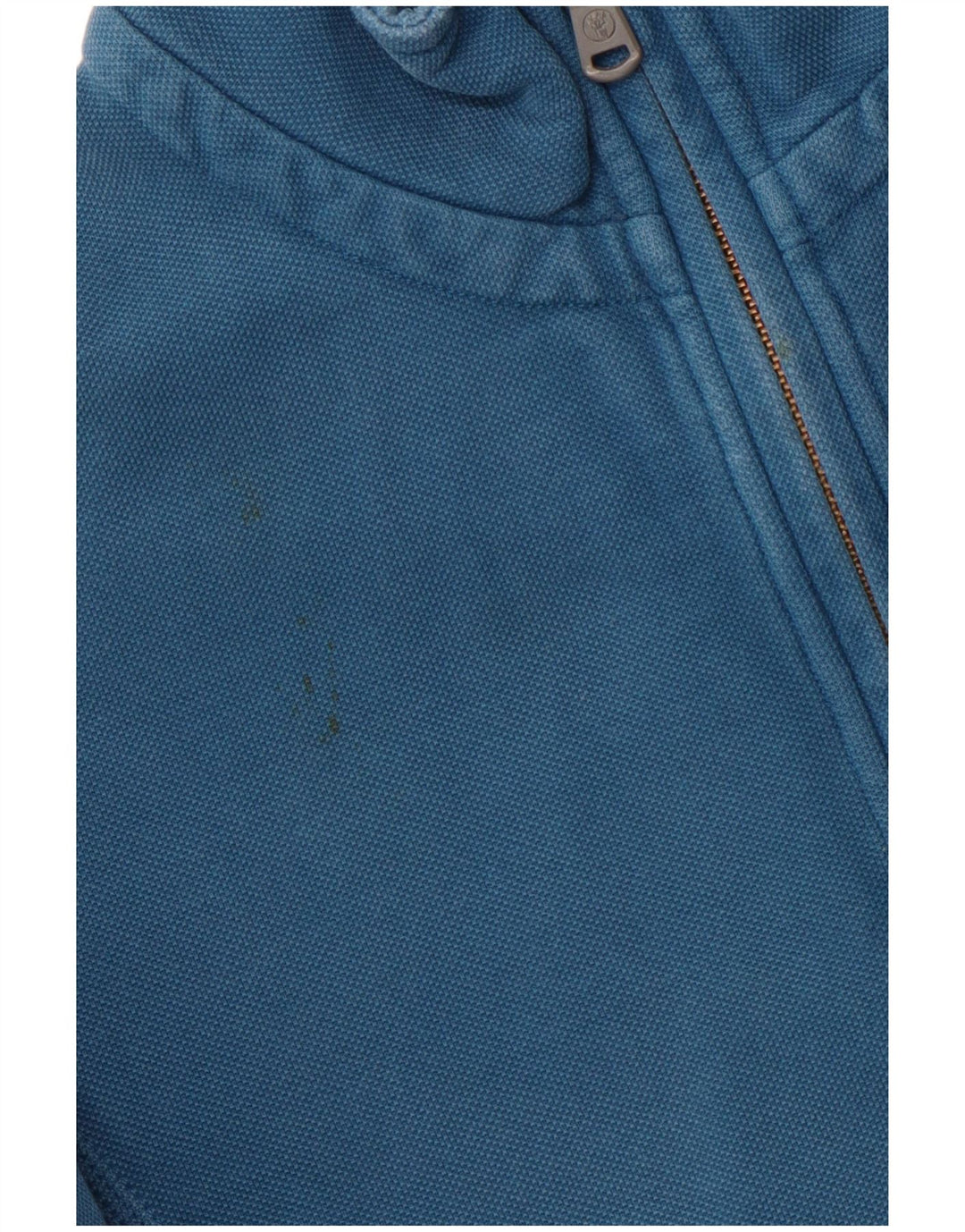 FAT FACE Suéter masculino com zíper e gola em algodão azul médio