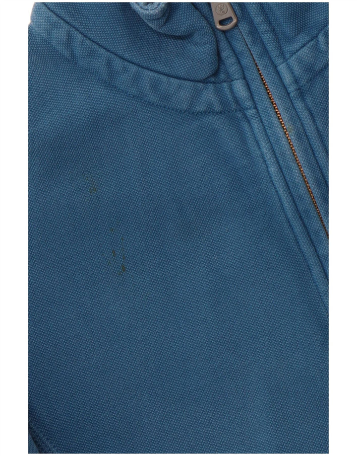 FAT FACE Suéter masculino com zíper e gola em algodão azul médio