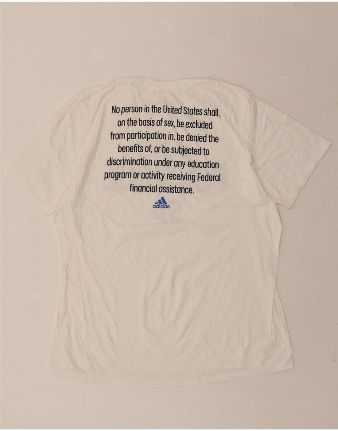 ADIDAS Mens Graphic T-Shirt Top XL White Cotton Vintage Adidas and Second-Hand Adidas from Messina Hembry 