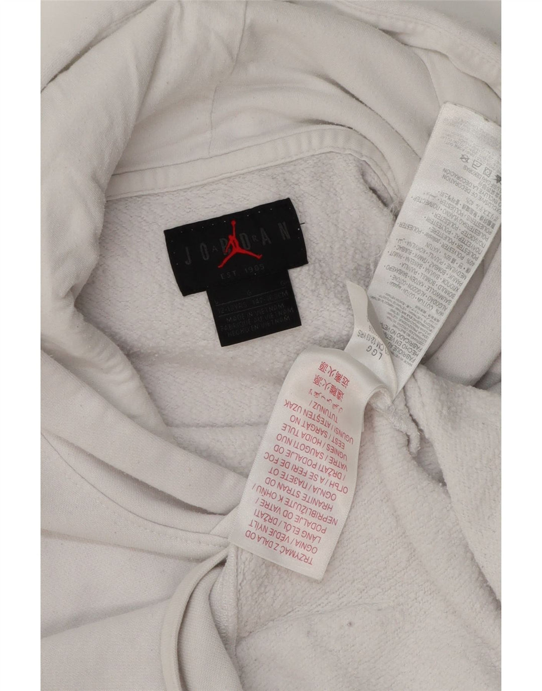 JORDAN Meninos moletom com capuz 12-13 anos grande algodão branco