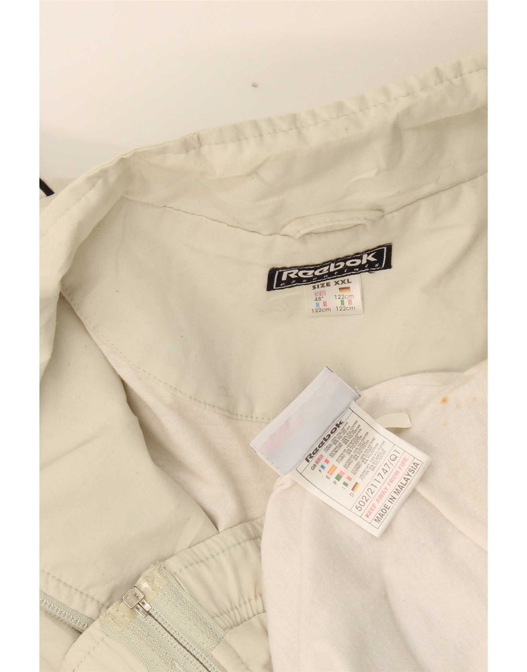 Reebok Mens Treino Top Jaqueta 2XL Poliéster Branco