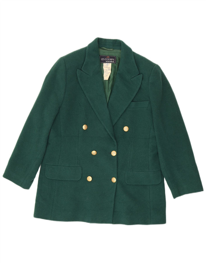 Jaqueta blazer feminina Les Copains com peito duplo IT 48 XL lã verde