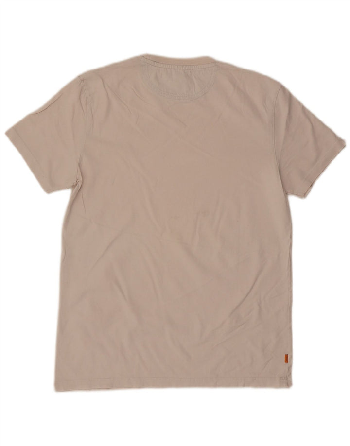 Timberland Camiseta Masculina Slim Fit Top Médio Off White