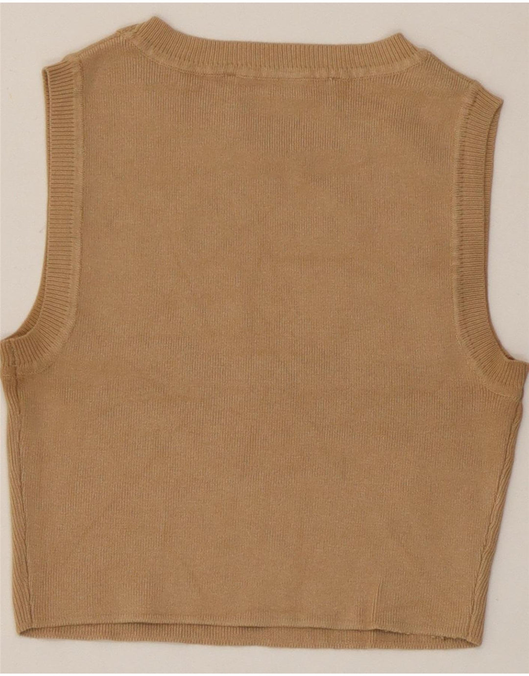 Zara Womens Crop Vest Top UK 10 Pequeno Bege