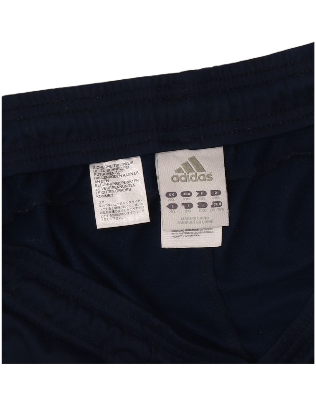 Calça de treino masculina Adidas 2XL azul marinho colorblock poliéster