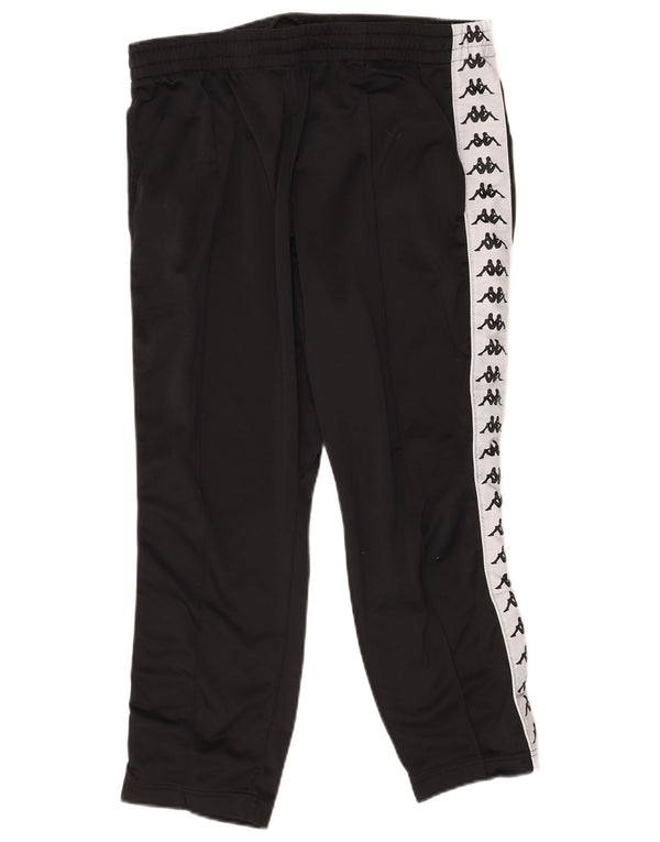 Calça de treino masculina Kappa com estampa gráfica grande bloco colorido preto