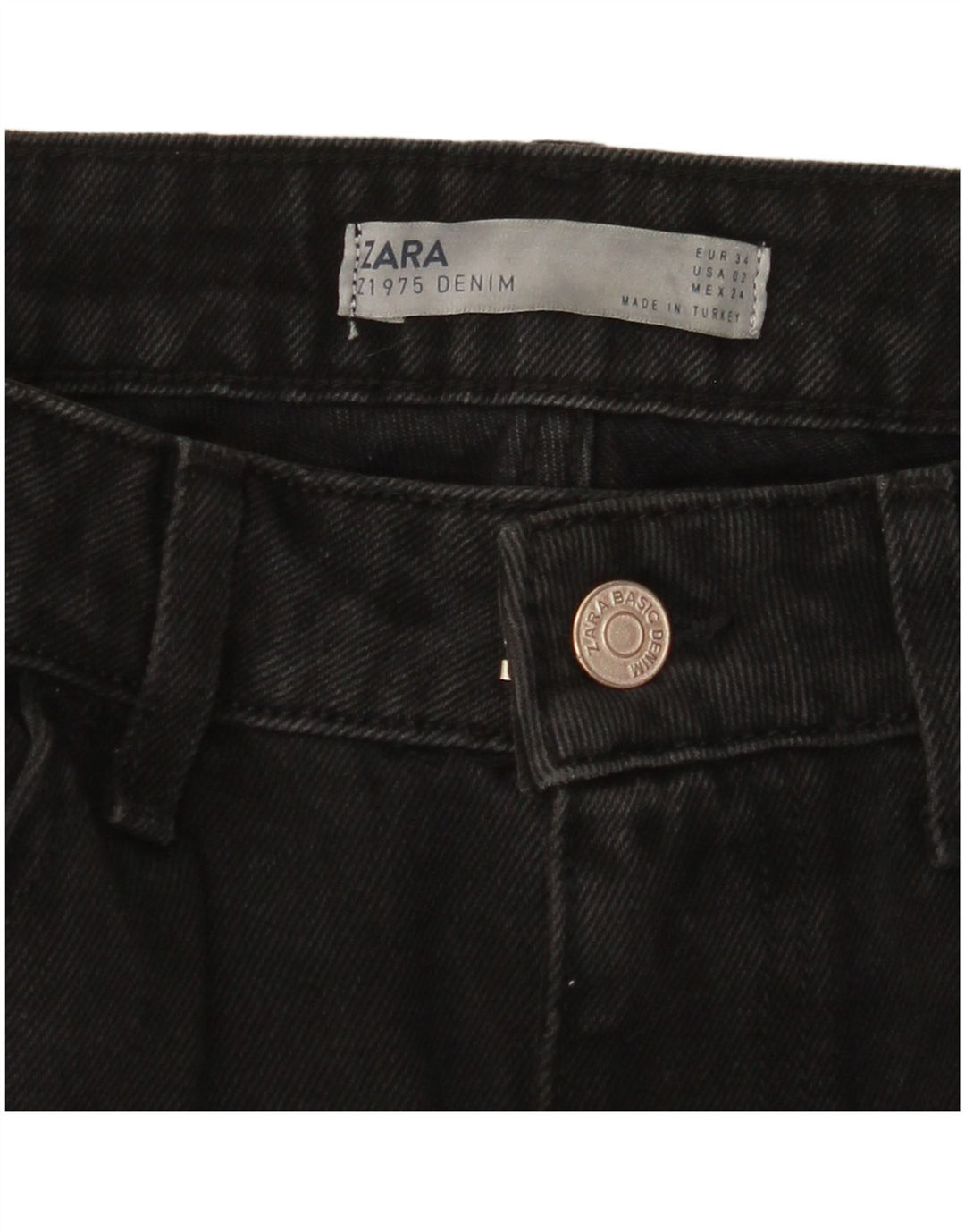 ZARA Jeans Cônicos Femininos EU 34 2XS W24 L28 Preto