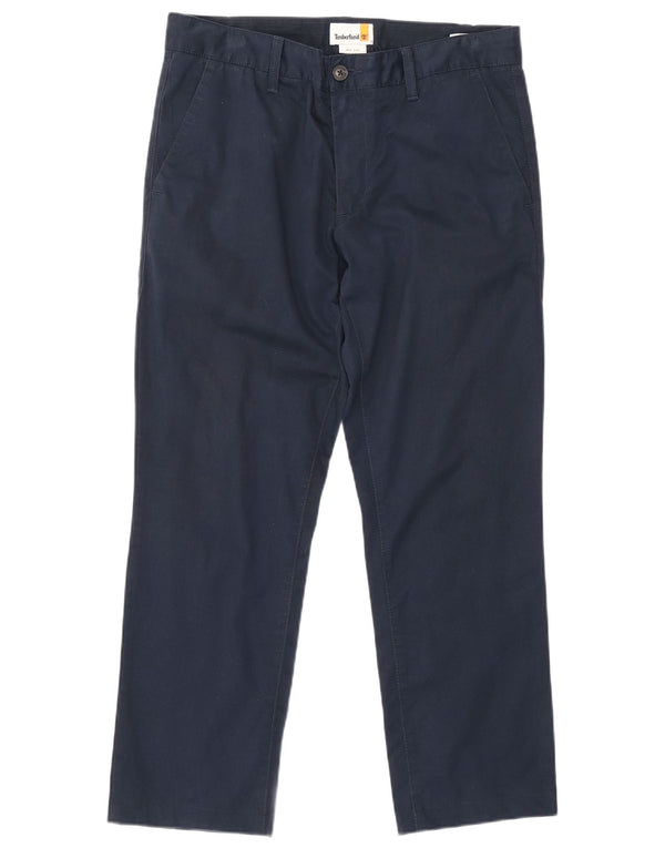 Calças chino retas masculinas Timberland W31 L27 azul marinho