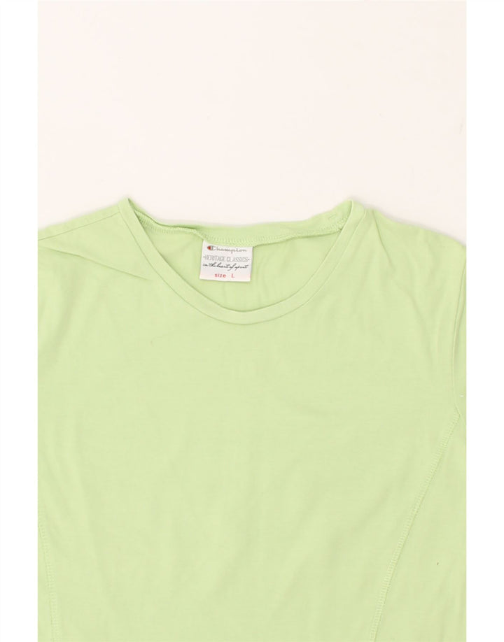 CHAMPION Womens Heritage Classics T-Shirt Top UK 14 Large Green Cotton | Vintage Champion | Thrift | Second-Hand Champion | Used Clothing | Messina Hembry 