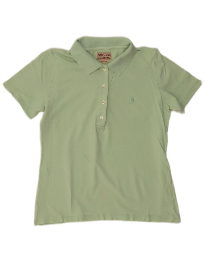 Camisa polo feminina Marlboro Classics UK 20 2XL algodão verde