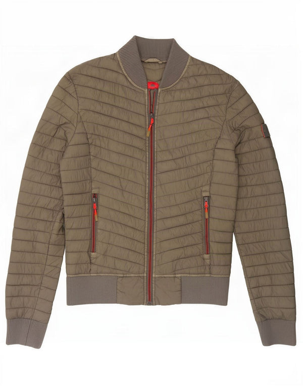 Jaqueta acolchoada feminina Superdry UK 6 XS caqui nylon