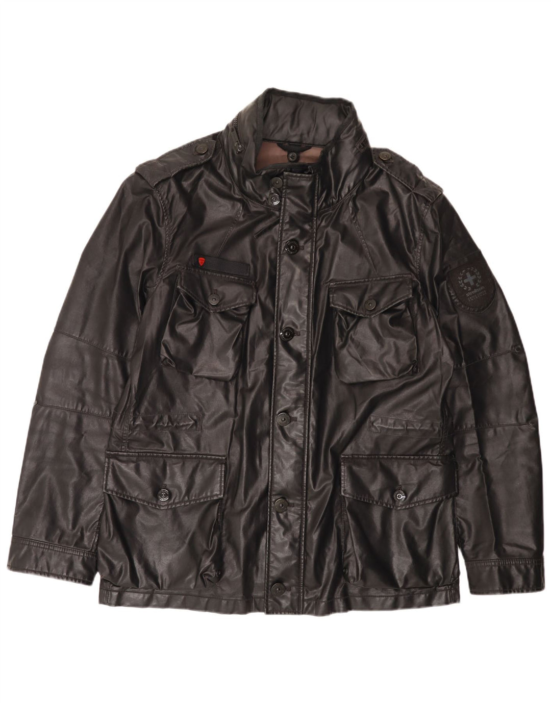 Jaqueta militar masculina com capuz Strellson UK 42 XL preta