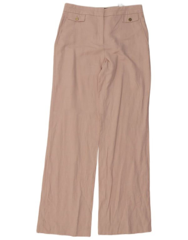 Zara Calça feminina casual de perna larga, médio W28 L35 rosa viscose