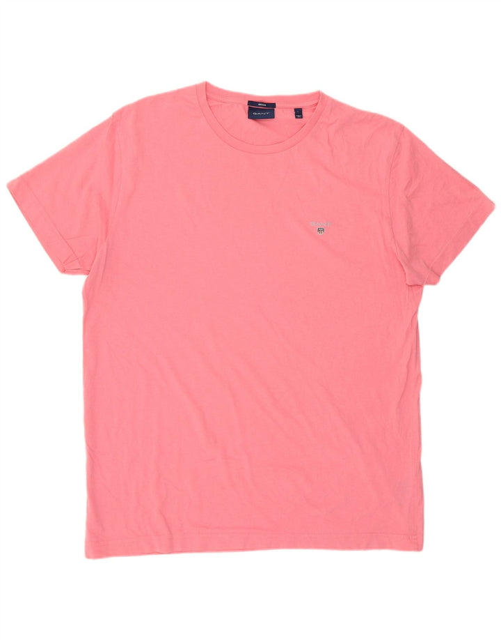 Camiseta masculina regular Gant grande algodão rosa