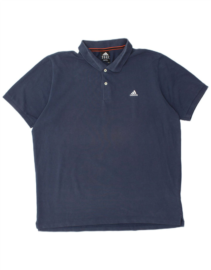 ADIDAS Mens Climalite Polo Shirt 2XL Azul Marinho Algodão