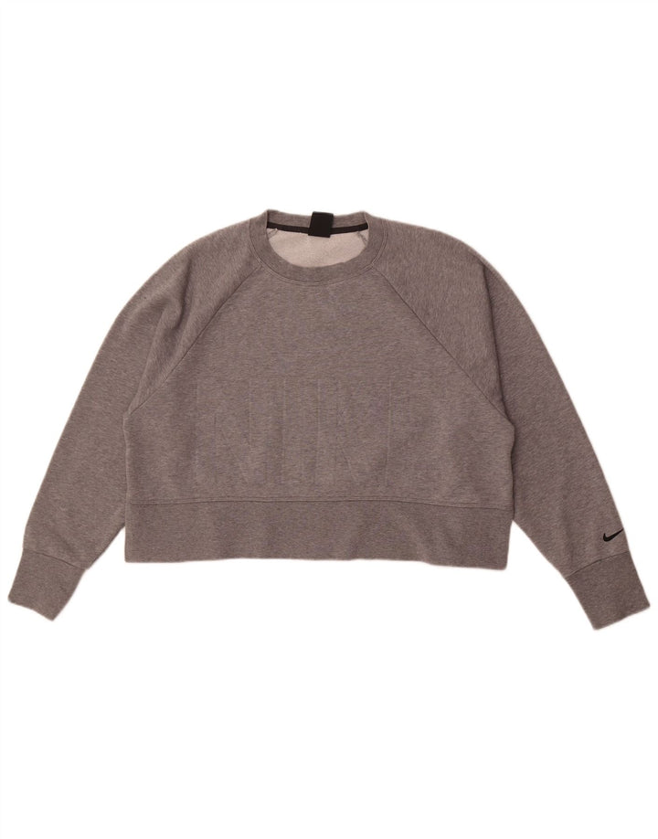 Moletom Nike Dri Fit Graphic Oversized Jumper UK 14 Médio Cinza