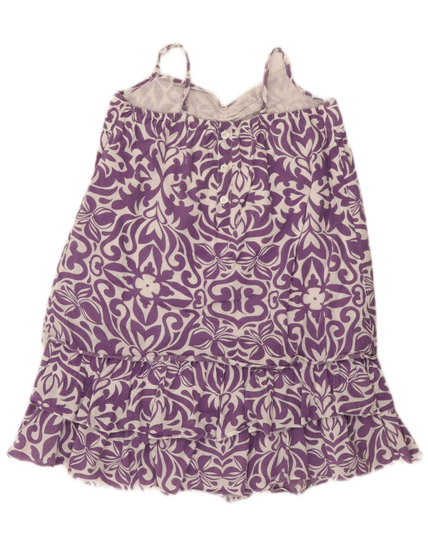 Vestido de verão Benetton para meninas 7-8 anos roxo floral algodão