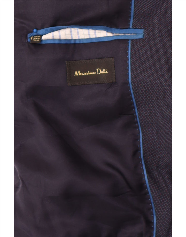 Jaqueta blazer masculina Massimo Dutti com 2 botões EU 50 médio azul marinho