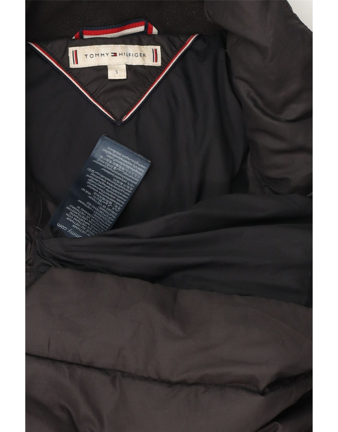 Casaco acolchoado oversized feminino Tommy Hilfiger Reino Unido 10 pequeno poliéster preto
