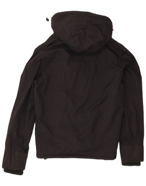 Jaqueta corta-vento masculina Superdry com capuz e blusão UK 40 grande preto nylon