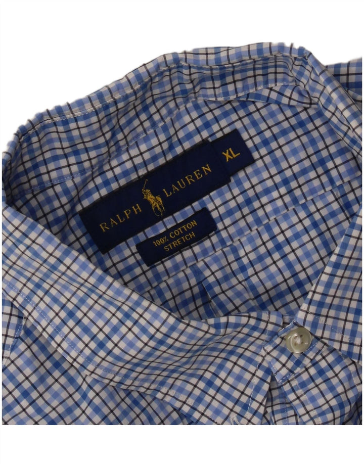 Camisa masculina RALPH LAUREN XL algodão xadrez azul