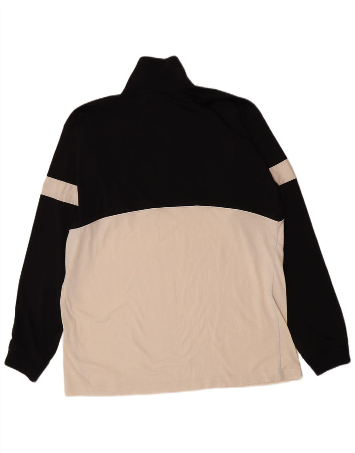 Champion masculino com zíper e gola gráfica, pulôver esportivo top XL preto colorblock