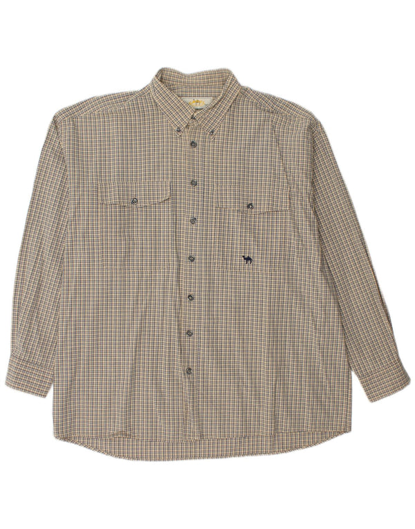 Camel Active Mens Shirt XL Beige Gingham