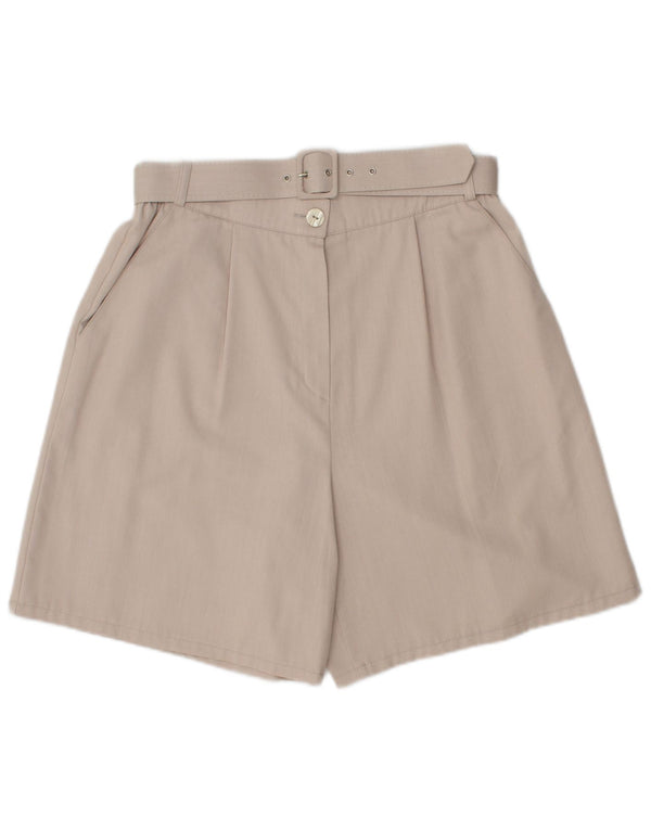 Shorts casuais femininos de cintura alta Ecco UE 38/40 médio W28 poliéster bege