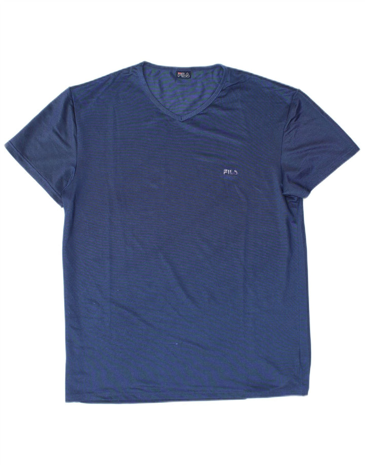 Camiseta feminina FILA UK 14 grande azul poliéster