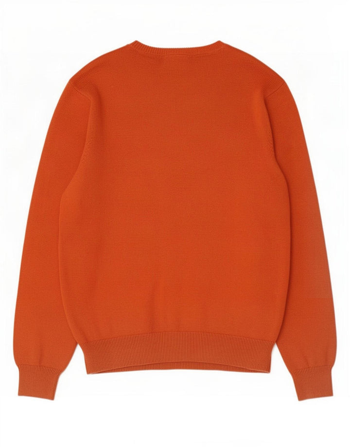 Suéter masculino Marks & Spencer Blue Harbor com gola redonda, grande laranja