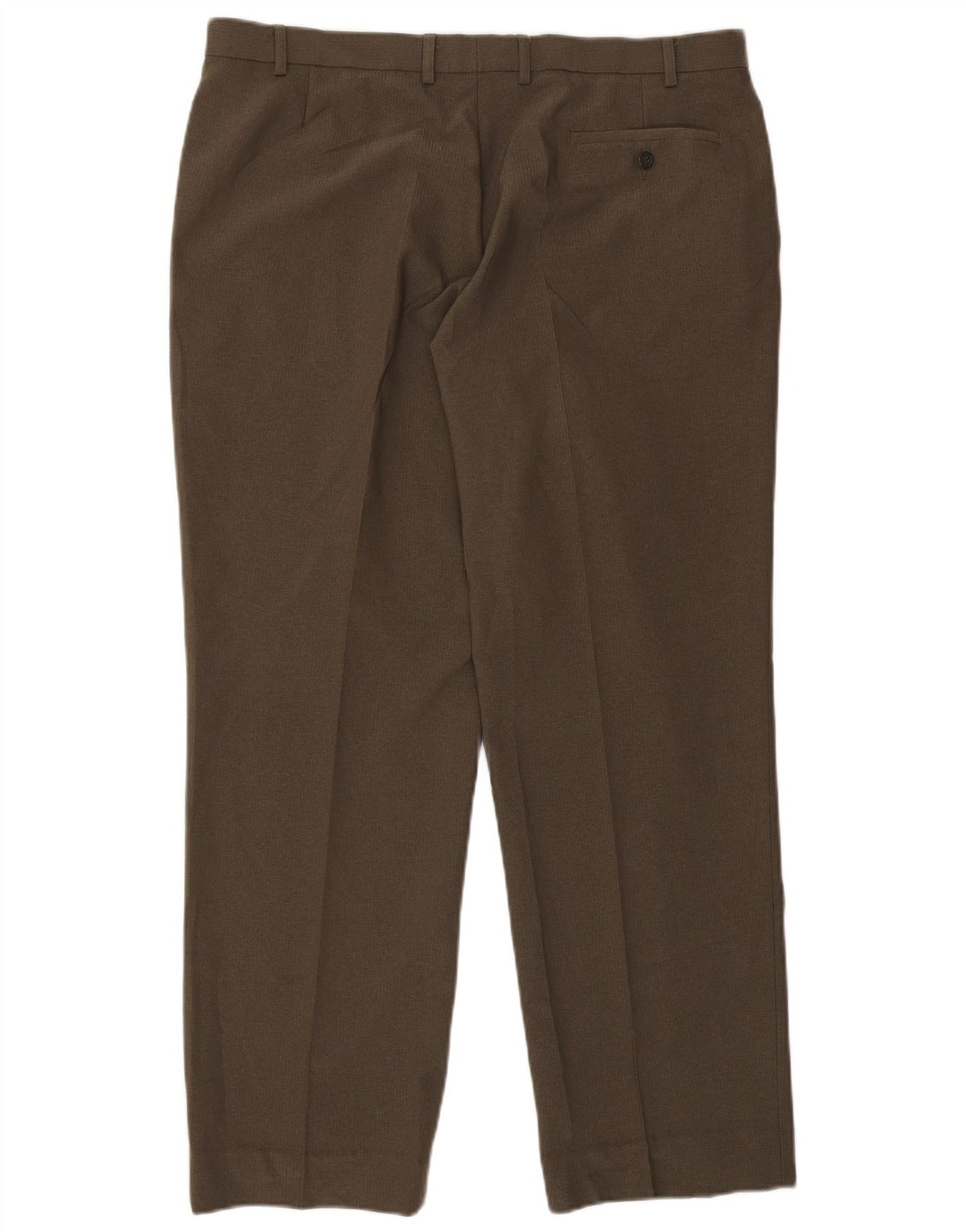Calça masculina de terno reto Marks & Spencer W40 L30 cáqui