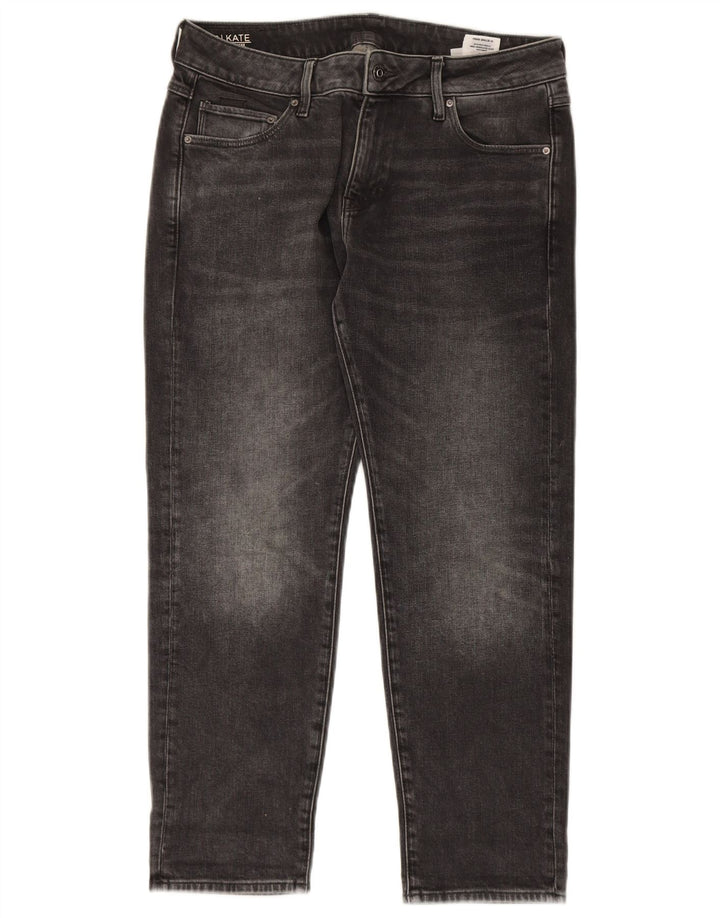 Calça jeans feminina G-STAR Kate cortada W28 L24 algodão preto
