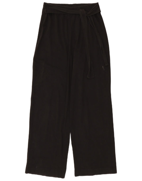 Zara Calça feminina casual cintura alta perna larga grande W30 L31 preta