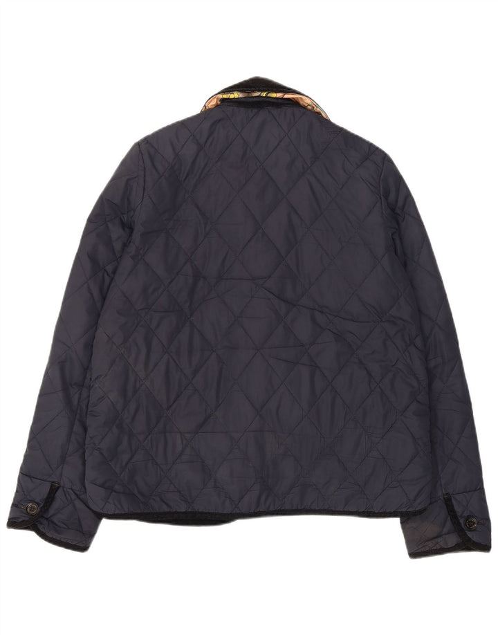 Jaqueta acolchoada feminina Barbour UK 12 azul marinho médio