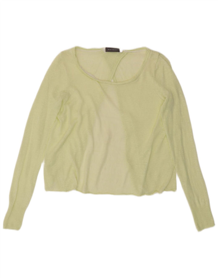 Top feminino MINT VELVET manga comprida Reino Unido 8 pequeno verde