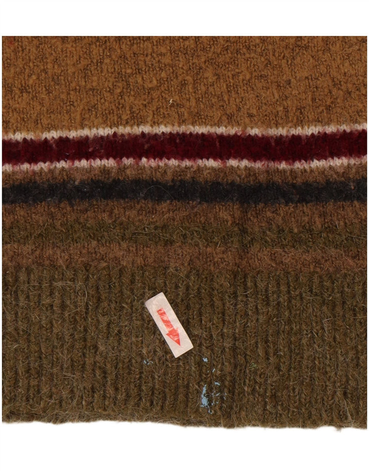 Zara Suéter feminino com gola redonda e listrado médio multicolorido Reino Unido 12