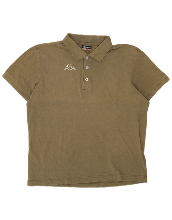 Camisa polo masculina Kappa grande cáqui
