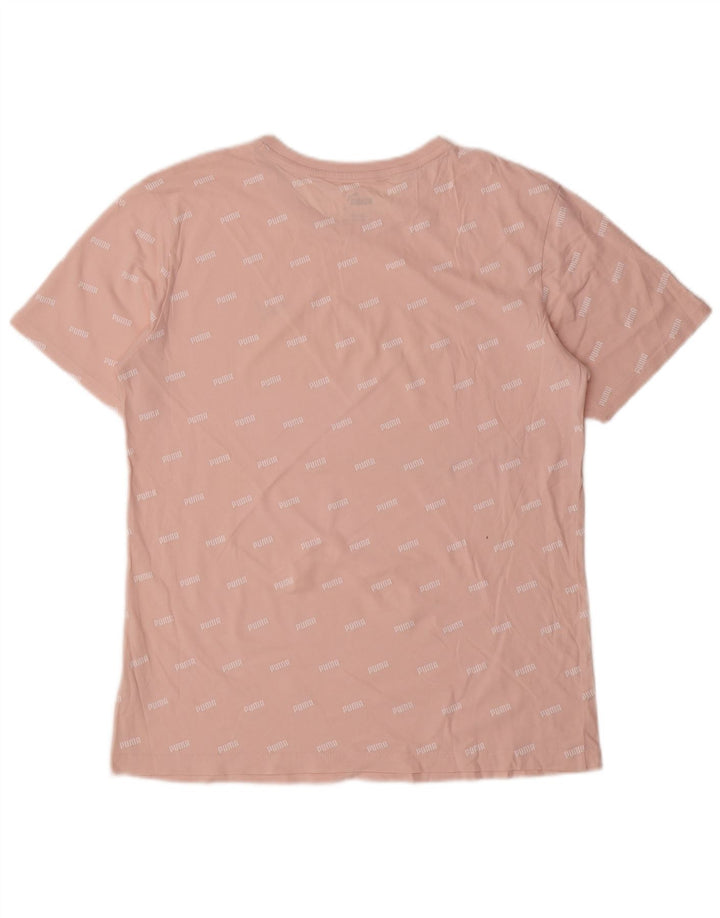 Camiseta masculina PUMA com estampa gráfica pequena rosa