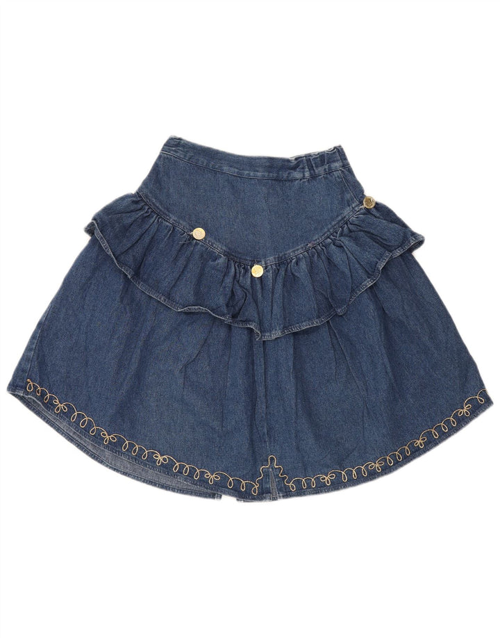 Saia jeans feminina de cintura alta VINTAGE W24 XS azul