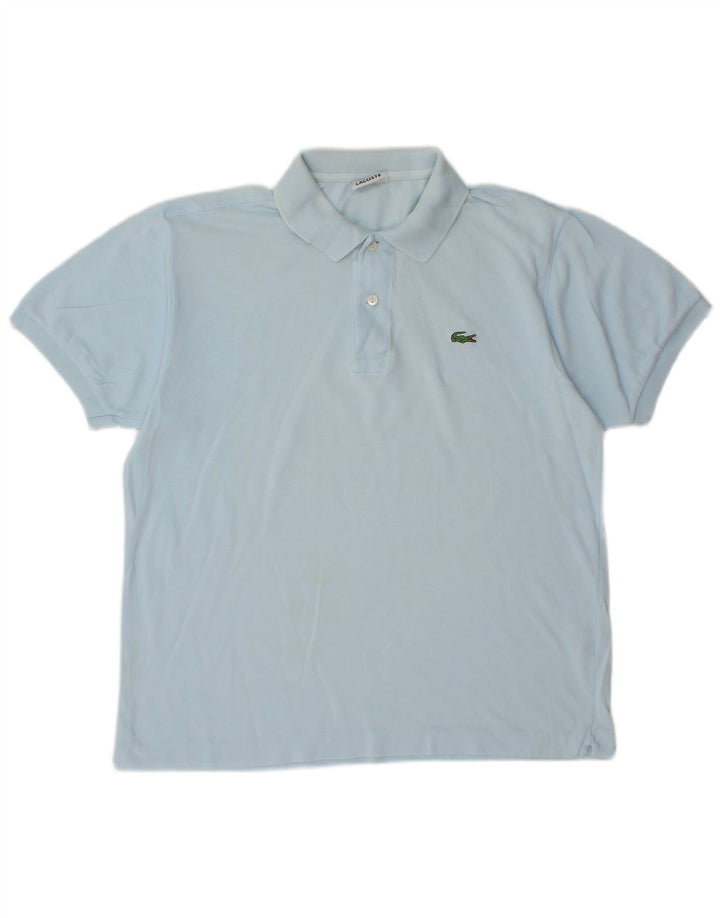 Camisa polo masculina Lacoste tamanho 4 algodão azul médio