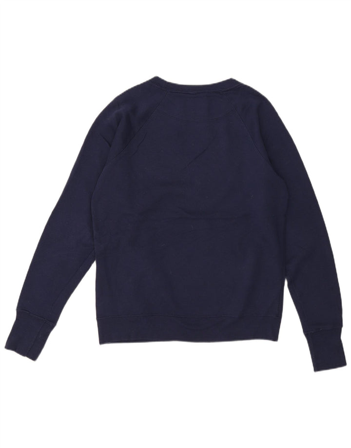 Champion feminino gráfico oversized moletom jumper Reino Unido 10 pequeno azul marinho