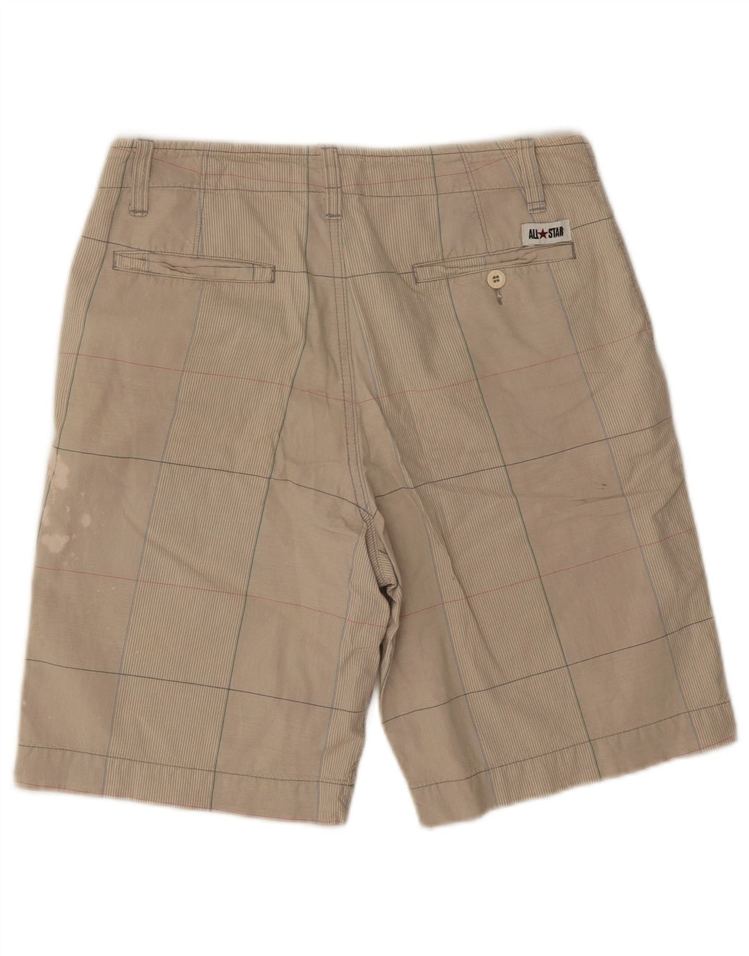 Shorts Chino Masculino Converse Pequeno W28 Algodão Xadrez Bege
