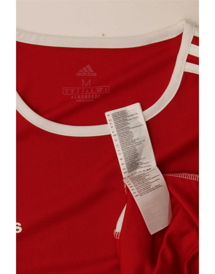 Adidas Mens Aeroready Camiseta Top Médio Vermelho Colorblock Poliéster